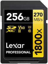 Lexar 256GB Pro 1800X SDXC UHS-II U3 (V60) R270/W180, Lexar