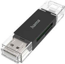 Hama Card Reader USB-A Micro-USB SD/microSD, Hama