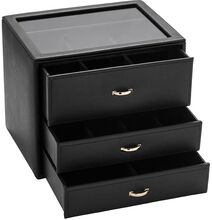 Smyckeskrin svart med tre lådor