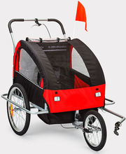 Cykelvagn/joggingvagn med stötdämpare - Röd