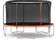 Studsmatta med säkerhetsnät - Svart/orange - 427 cm