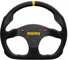 Momo Ratt Racing Modell 30 Med Knappar Svart 321mm Mocka