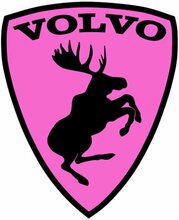 Emblem Sköld Volvo Stegrande Älg Rosa - HÖGER