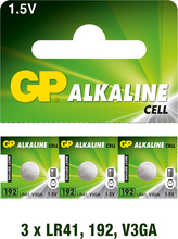 GP Alkaline Cell LR41 3 pack