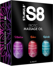 Stimul8: S8 Erotic Massage Oil, 3x50 ml