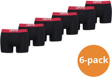 Levi's Boxershorts Heren 6-pack Solid Organic Cotton Zwart/Rood -XL