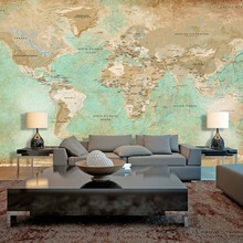 Fototapet Turquoise World Map II (ekstra stor)