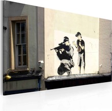 Lærredstryk Sniper and boy (Banksy)
