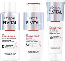 L'Oréal Paris Elvital Bond Repair Trio Pre-Shampoo 200 ml, Shampoo 200 ml & Conditioner 150 ml