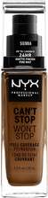 NYX Professional Makeup Can't Stop Won't Stop Foundation Sienna - 30 ml