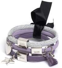 Dark Hair Ties 3 pk Charm Combo Purple