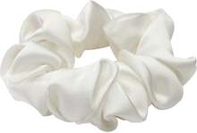 Lenoites Mulberry Silk Scrunchie White