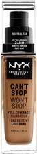 NYX Professional Makeup Can't Stop Won't Stop Foundation Neutral tan - 30 ml
