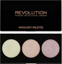 Makeup Revolution Highlighter Palette Highlight, 3 Highlighters Powder
