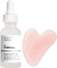 The Ordinary Glow & Glide Set Hyaluronic Acid 2%+B5 & Gua Sha Rose Quartz