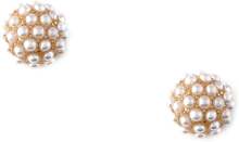 Orelia Pearl Encrusted Domed Stud Earrings Pale Gold