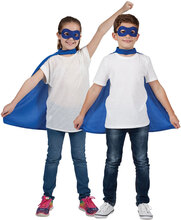 Superhjälte Blå Mantel med Ögonmask Barn