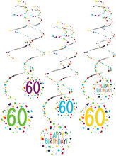 Hängande Swirls 60 år Confetti Birthday