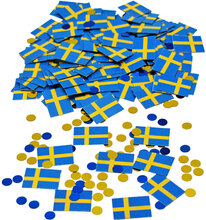 Konfetti med Sverigeflaggor