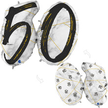 Marble 50 Holografisk Sifferballong Svart