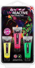 PaintGlow UV Självlysande Färg 3-pack