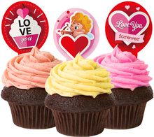Valentine Ätbara Cupcake Dekorationer