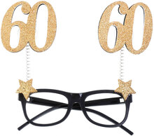 60 Års Glasögon Glitter Guld