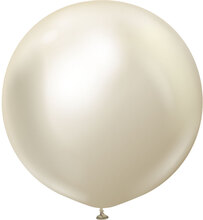 Guldiga Gigantiska Chrome Latexballonger White Gold 2-pack