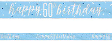 Happy 60th Birthday Banderoll Blå & Silver