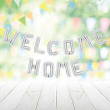 Welcome Home Bokstavsballonger Silver