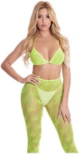 All About Leaf Bra Set Green One Size (34-42)