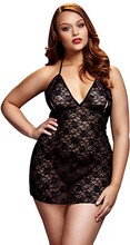 Baci - Black Lace Babydoll Queen Size