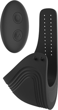 Adjustable Vibrating Cockring With Remote Black