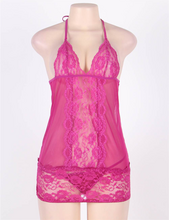 Stretch Mesh And Lace Babydoll 3XL