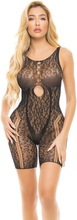 Animal Inside Bike Short Bodystocking Black One Size (34-42)