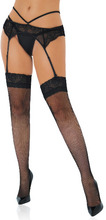 Net Stockings with Lace Top OS