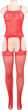 Red Fishnet Garter Dress - M