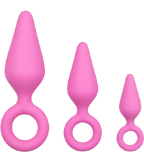 Buttplugs With Pull Ring - Pink Set
