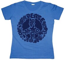Psychedelic Peace Sign Girly T-shirt, T-Shirt