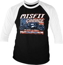 Misfit Garage Old Glory Baseball 3/4 Sleeve Tee, Long Sleeve T-Shirt