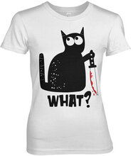 Cat Say What Girly Tee, T-Shirt