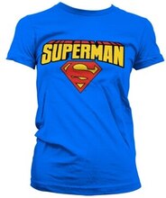 Superman Blockletter Logo Girly T-Shirt, T-Shirt