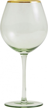 Nordal - GREENA wine glass w. gold rim