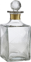 Nordal - Glass decanter, small, gold band,diamond