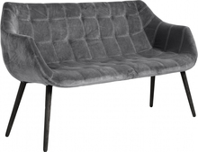 Nordal - Sofa, grey, velvet, black legs