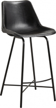 Nordal - VEGA bar chair, leather, iron, black