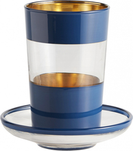 Nordal - Tea glass w/saucer, dark blue