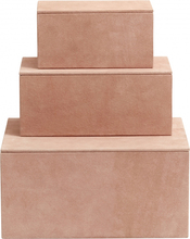 Nordal - BOX set/3, rose, suede leather