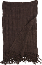 Nordal - ARIES towel w/fringes, M, linen, brown
