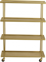 Nordal - KAMO trolley w/4 shelves, golden